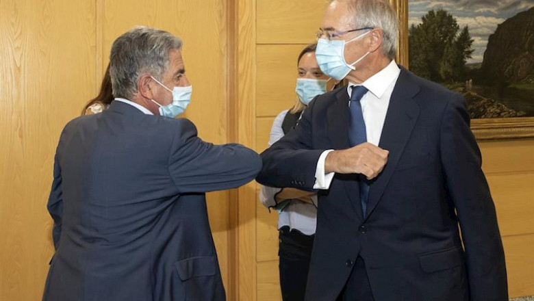 ep el presidente miguel angel revilla y el presidente de viesgo miguel antonanzas