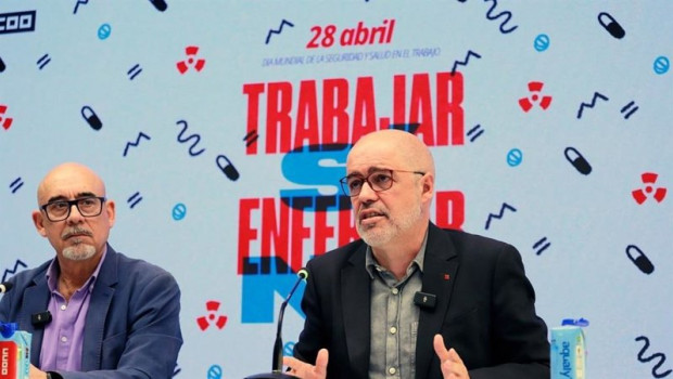 ep el responsable de salud laboral de ccoo mariano sanz izda y el secretario general de ccoo unai