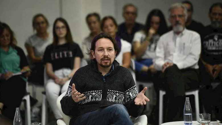 ep el secretario general de podemos pablo iglesias durante su intervencion en el debate emergencia