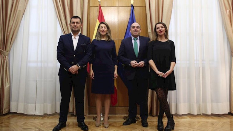 ep i-d el presidente de la upta eduardo abad la ministra de trabajo y economia social yolanda diaz