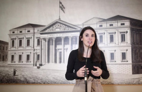 ep la portavoz de unidas podemos en el congreso de los diputados irene montero en rueda de prensa