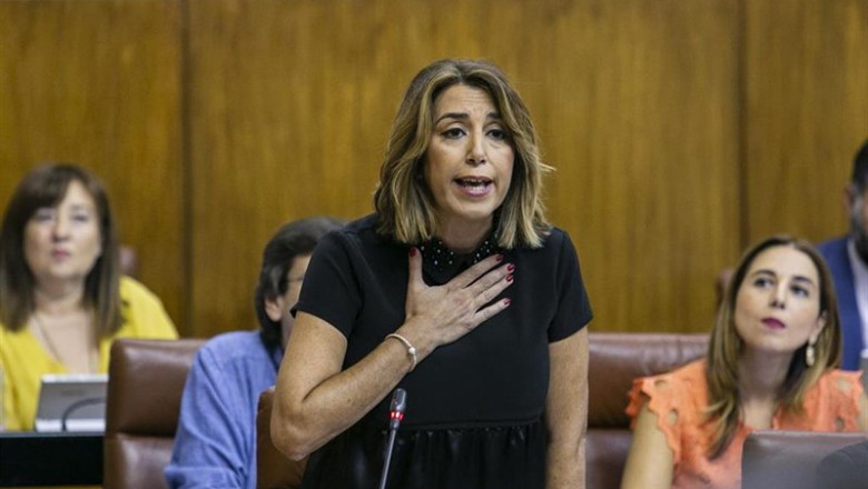 ep la secretaria general del psoe-a susana diaz durante su turno de palabra en la sesion de control