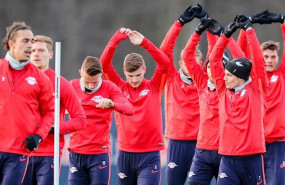 ep los jugadores del leipzig durante un entrenamiento antes del paron por el coronavirus