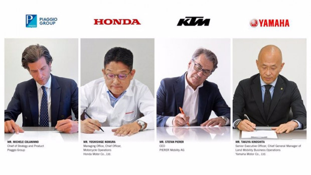 ep piaggio group honda motor ktm y yamaha motor firman un acuerdo para la creacion de un consorcio