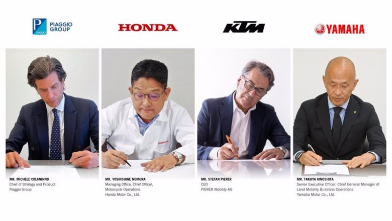 ep piaggio group honda motor ktm y yamaha motor firman un acuerdo para la creacion de un consorcio