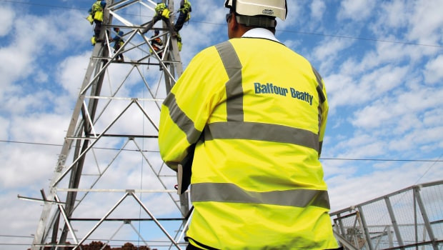 dl balfour beatty 기반 시설 엔지니어링 전기 전력 pylon ftse 250 min