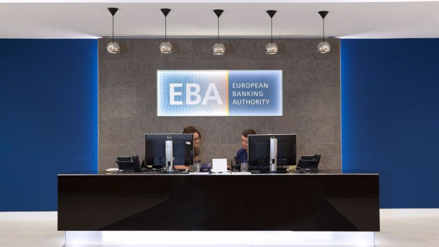 ep archivo - oficina de la autoridad bancaria europea eba sede de la eba logo