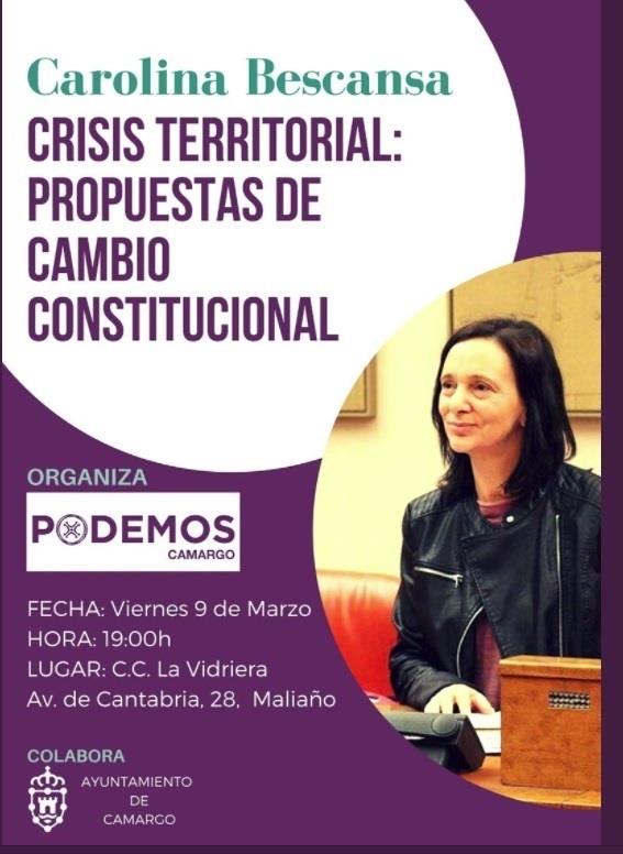 Cartel charla Carolina Bescansa en Camargo | PODEMOS CAMARGO - Archivo ep cartel charla carolina bescansacamargo