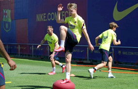 ep el jugador del fc barcelona frenkie de jong en un entrenamiento en mayo de 2020