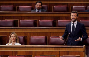 ep el lider del pp pablo casado interviene en la primera sesion de control al gobierno desde que se