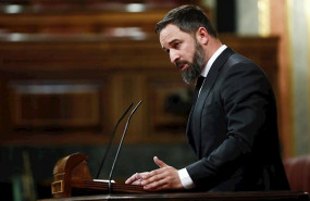 ep el presidente de vox santiago abascal durante una intervencion en el pleno del congreso