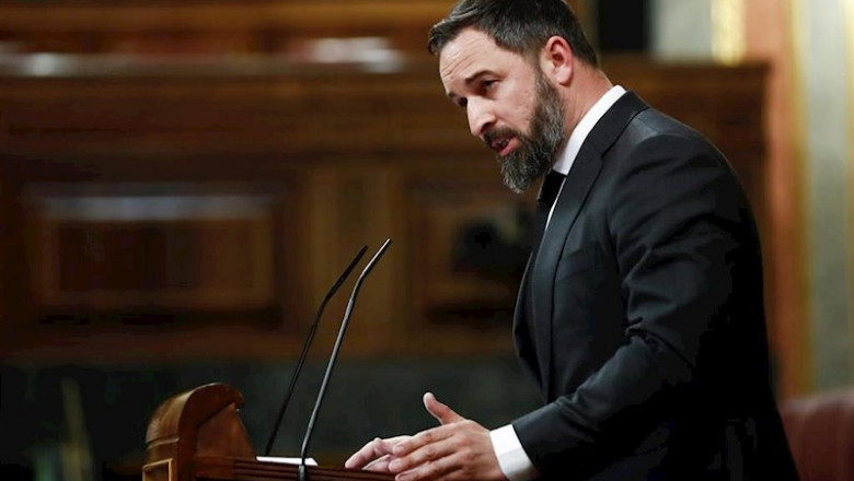 El presidente de Vox, Santiago Abascal, durante una intervención en el pleno del Congreso. | Pool ep el presidente de vox santiago abascal durante una intervencion en el pleno del congreso