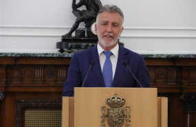 ep el presidente del gobierno de canarias angel victor torres durante la rueda de prensa en el