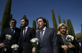 ep el presidente del pp pablo casado el alcalde de madrid jose luis martinez-almeida y la presidenta