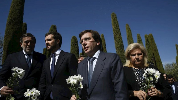 ep el presidente del pp pablo casado el alcalde de madrid jose luis martinez-almeida y la presidenta