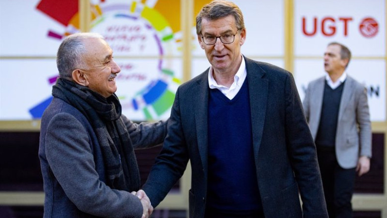 ep el secretario general de ugt pepe alvarez i y el lider del partido popular alberto nunez feijoo d ep el secretario general de ugt pepe alvarez i y el lider del partido popular alberto nunez feijoo d