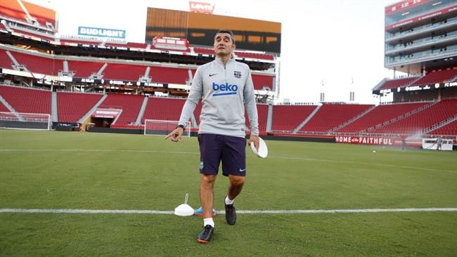 El entrenador del FC Barcelona, Ernesto Valverde, en el Levi's Stadium | @FCBARCELONA ep entrenadorfc barcelona ernesto valverde enlevis stadium