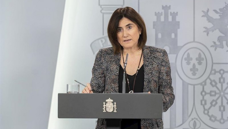 Intervención en rueda de prensa de María José Sierra, jefa de Área del Centro de Coordinación de Alertas y Emergencias Sanitarias del Ministerio de Sanidad, tras la reunión del Comité de Gestión Técnica del Coronavirus. 3 de abril de 2020. | POOL MONCLOA / JOSE MARIA CUADRADO JIMENEZ ep intervencion en rueda de prensa de maria jose sierra jefa de area del centro de coordinacion de