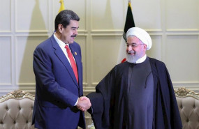 ep los presidentes de venezuela nicolas maduro e iran hasan rohani imagen de archivo