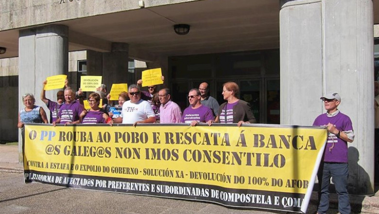 ep protesta de preferentistas en santiago de compostela