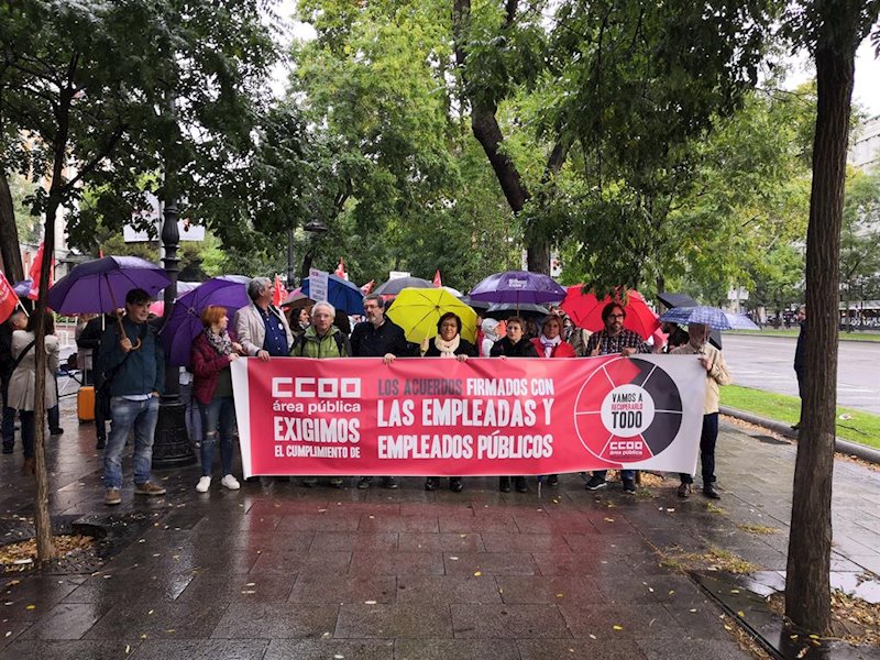 ep ccoo se concentra frente al ministerio de politica territorial y funcion publica