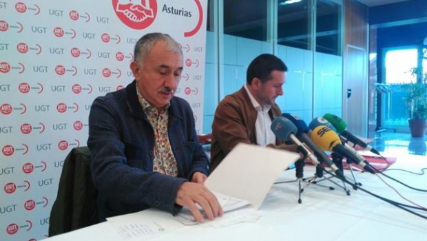 ep secretario generalugt pepe alvarez y javier fernandez lanero