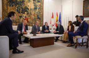 ep el presidente regional emiliano garcia page y el presidente de telefonica espana borja ochoa