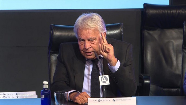 El expresidente del Gobierno, Felipe González, durante su intervención en el foro Atlántico en Casa América. | Europa Press TV - Europa Press ep expresidentegobierno felipe gonzalez duranteintervencionforo atlanticocasa america