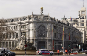 ep fachada del banco de espana a 1 de abril de 2025 en madrid espana