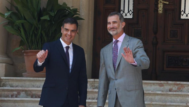 ep i-d presidentegobiernofunciones pedro sanchezrey felipe vi duranterecepcionpalaciomarivent palmamallorca2018