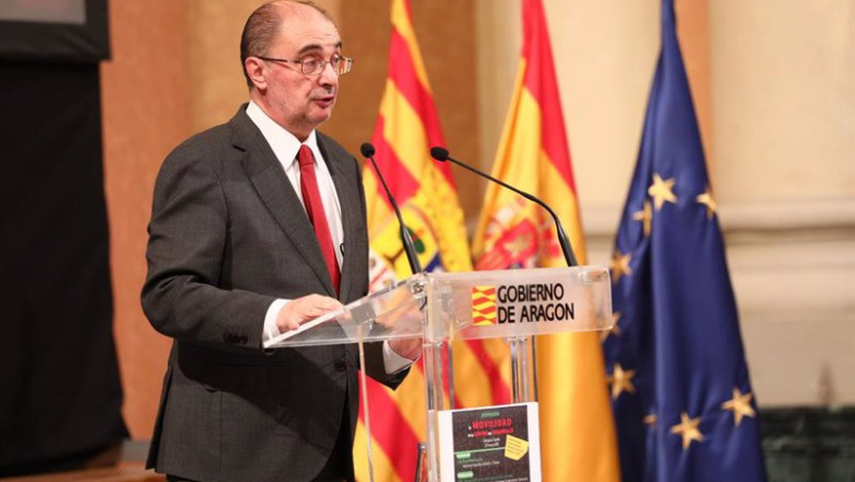 Javier Lambán, presidente de Aragón en la Jornada La movilidad en el centro de desarrollo. | GOBIERNO DE ARAGÓN ep javier lamban presidente de aragon en la jornada la movilidad en el centro de desarrollo