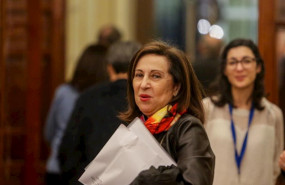 ep la ministra de defensa margarita robles a su salida de la sesion plenaria en el congreso de los