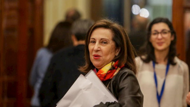 ep la ministra de defensa margarita robles a su salida de la sesion plenaria en el congreso de los