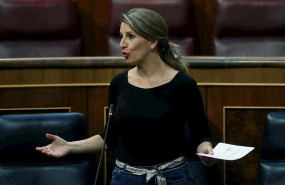 ep la ministra de trabajo yolanda diaz en una intervencion ante el pleno del congreso