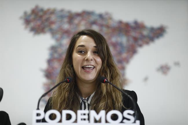 Rueda de prensa de Noelia Vera en la sede de Podemos | EUROPA PRESS ep ruedaprensanoelia verala sedepodemos