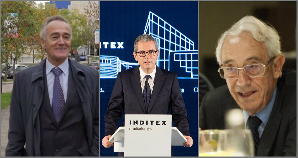 Antón Padrera, presidente de CIE; Pablo Isla, de Inditex y Jordi Mercader, de Miquel y Costas. cie inditex miquel