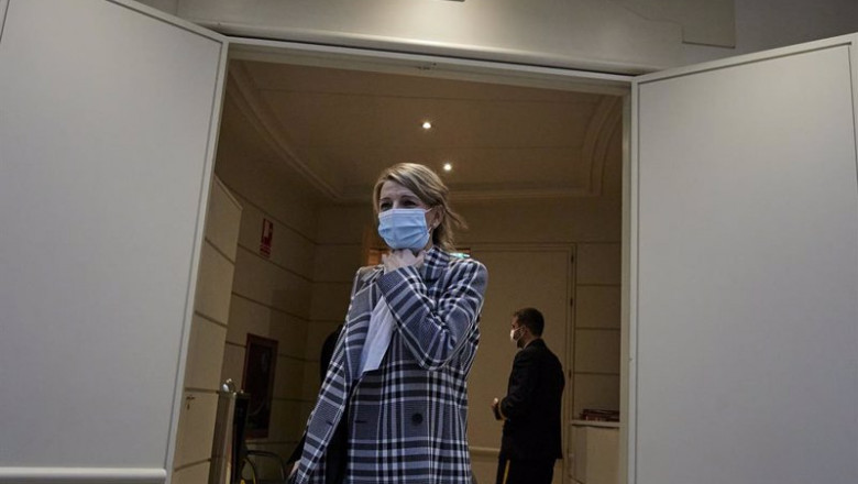 Archivo - La ministra de Trabajo, Yolanda Díaz su llegada a una sesión de control al Gobierno en el Senado, en Madrid (España), a 2 de febrero de 2021. Durante el pleno, el Ejecutivo se enfrenta esta vez a preguntas relacionadas con la nueva ley educativa | EUROPA PRESS/J. Hellín. POOL - Europa Press ep archivo la ministra de trabajo yolanda diaz su llegada a una sesion de control al gobierno en