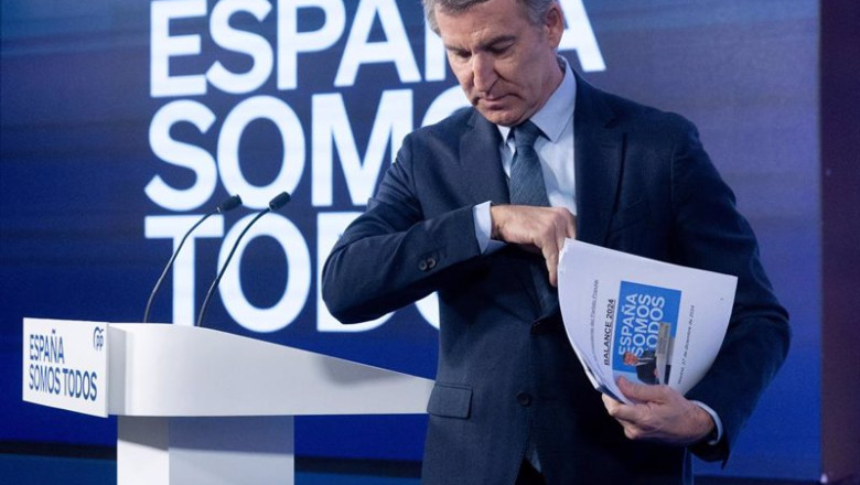 ep el presidente del partido popular alberto nunez feijoo tras una rueda de prensa en el espacio ep el presidente del partido popular alberto nunez feijoo tras una rueda de prensa en el espacio