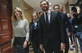 ep el presidente del partido popular pablo casado 1d llega a recoger el acta de diputado acompanado