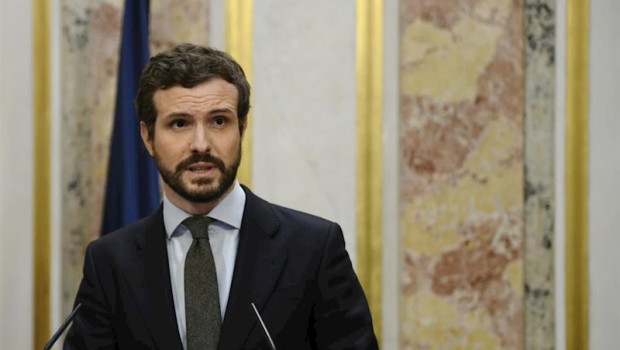 ep el presidente del partido popular pablo casado en rueda de prensa despues de la sesion plenaria