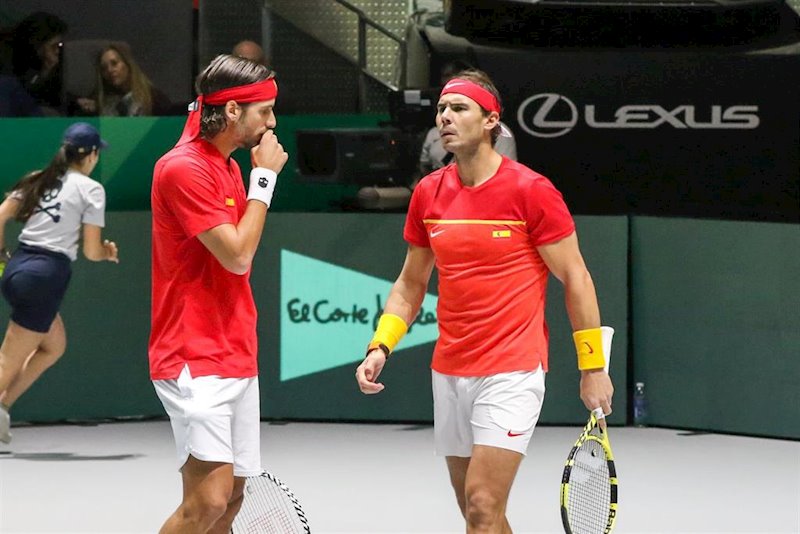 ep feliciano lopez y rafa nadal durante el partido de dobles de la semifinal de la copa davis 2019 ep feliciano lopez y rafa nadal durante el partido de dobles de la semifinal de la copa davis 2019