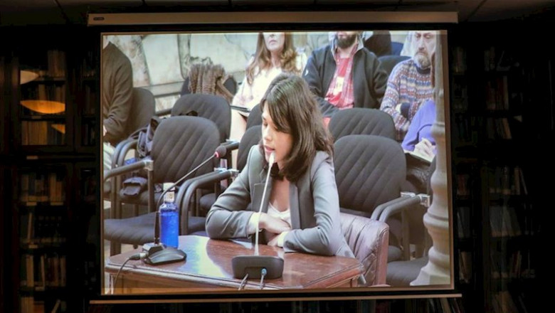 ep la portavoz de unidas podemos en la asamblea de madrid isa serra durante el juicio en tsjm donde
