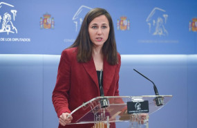 ep la secretaria general de podemos ione belarra durante una rueda de prensa anterior a la junta de
