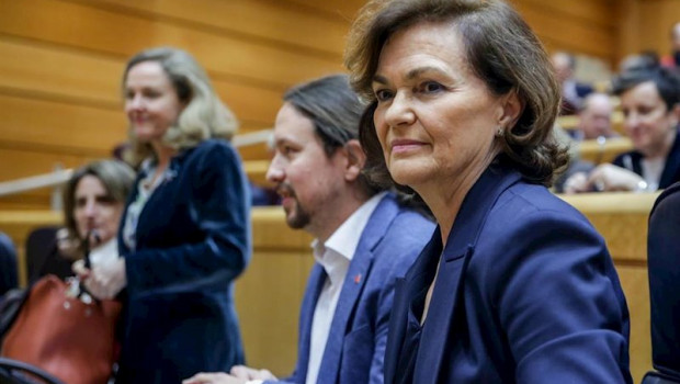 ep los cuatro vicepresidentes del gobierno carmen calvo pablo iglesias nadia calvino y teresa ribera
