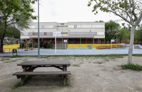 ep patio de un colegio de madrid cerrado por la pandemia del coronavirus