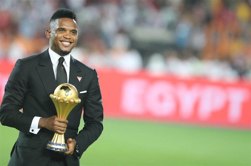 ep samuel etoo durante un acto previo a la final de la copa africa 2019