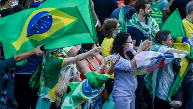 ep simpatizantes del presidente brasileno jair bolsonaro se manifiestan durante la pandemia de