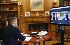 ep sus majestades los reyes se han reunido hoy por videoconferencia con el presidente de