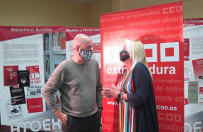 ep unai sordo charla con la secretaria general de ccoo extremadura encarna chacon