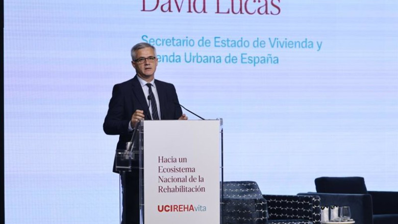 Archivo - El secretario de Estado de Vivienda, David Lucas, durante unas jornadas organizadas por Unión de Créditos Inmobiliarios. En Madrid, a 16 de octubre de 2024. | UCI - Archivo ep archivo el secretario de estado de vivienda david lucas durante unas jornadas organizadas por